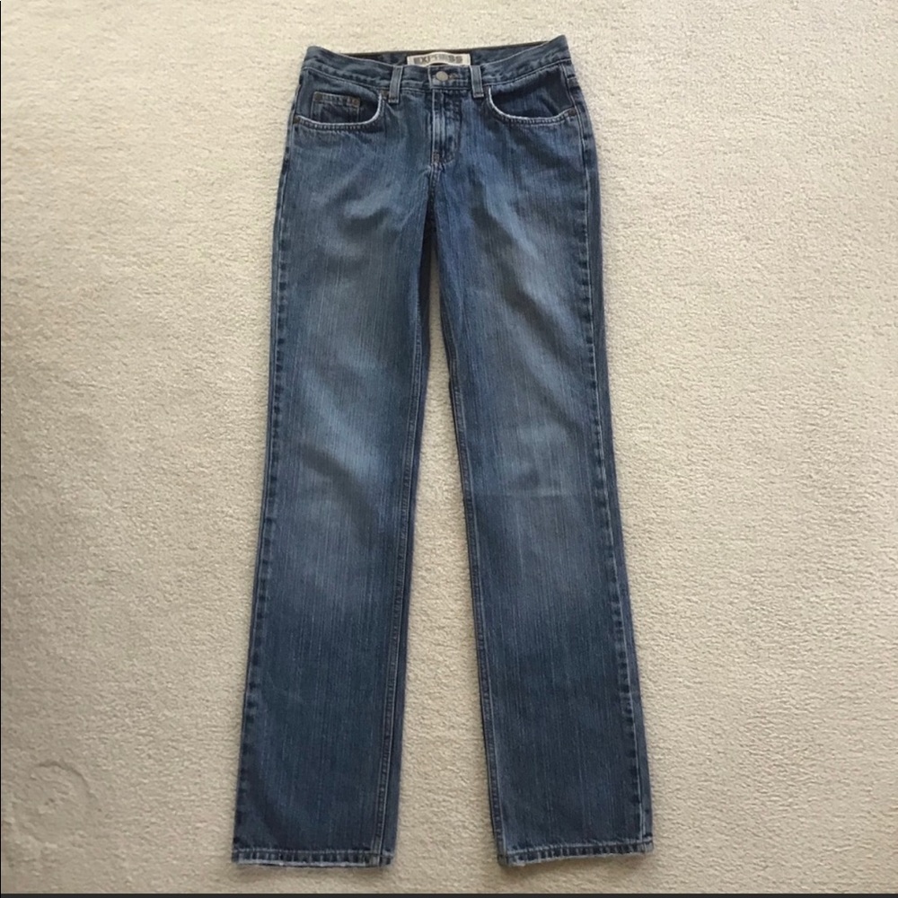 Express Jeans Low Rise Boot Cut 3/4 Long Precision - Picture 3 of 6